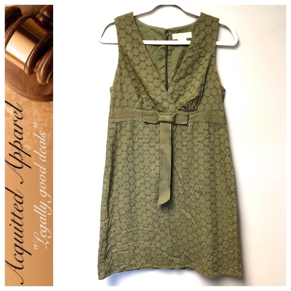 Michael Kors Dresses & Skirts - [Michael Kors] Eyelet Green Crochet Dress Bow